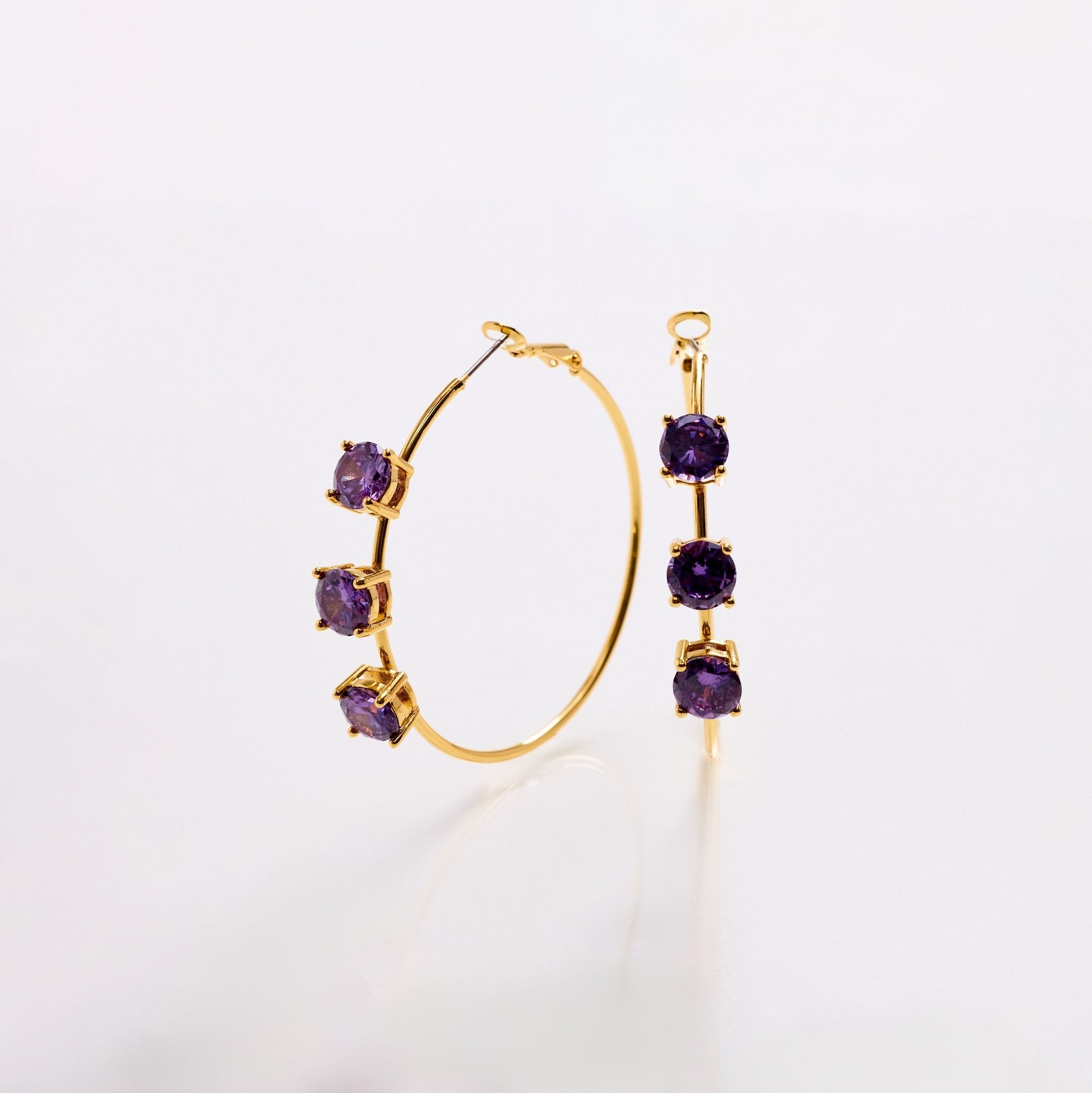 Lara & Ela | Lara Rebecca Purple Gold Earrings - Lara & Ela