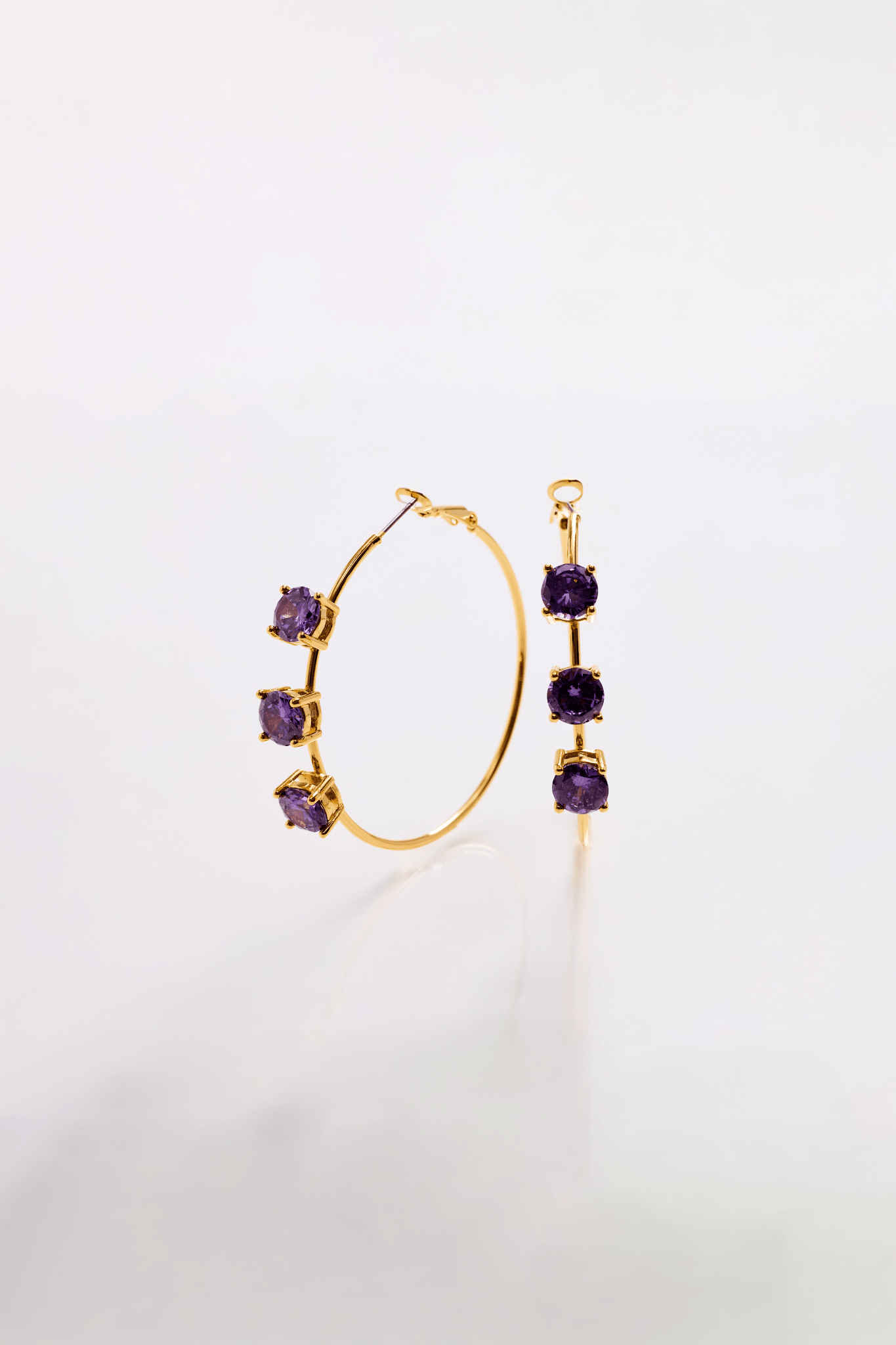 Lara & Ela | Lara Rebecca Purple Gold Earrings - Lara & Ela