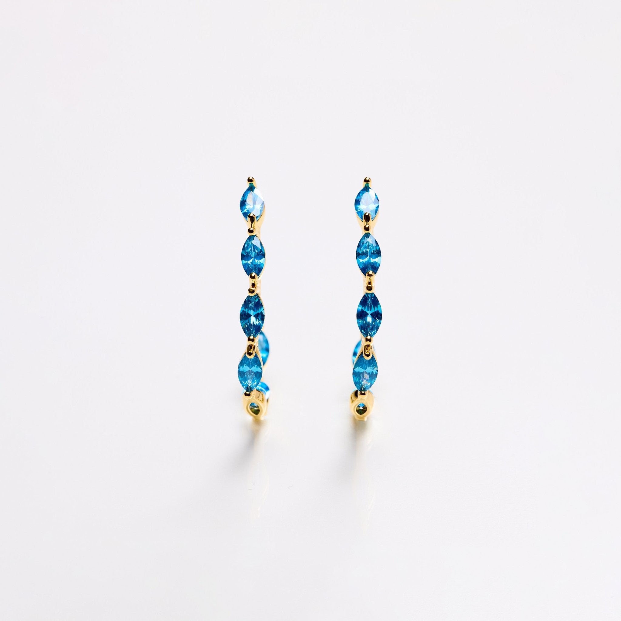 Lara & Ela | Mia Sky Blue Gold Earrings - Lara & Ela
