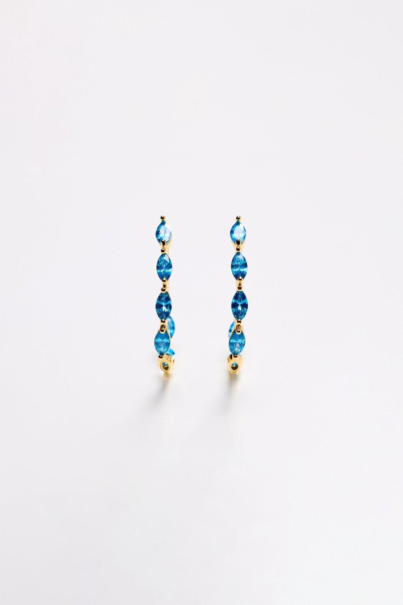 Lara & Ela | Mia Sky Blue Gold Earrings - Lara & Ela