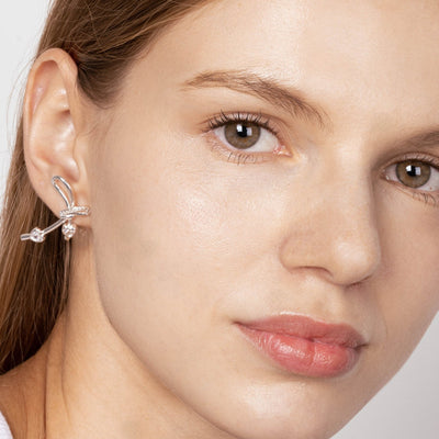 Lara & Ela | It's Criminal To Look This Good Silver Earrings - Lara & Ela