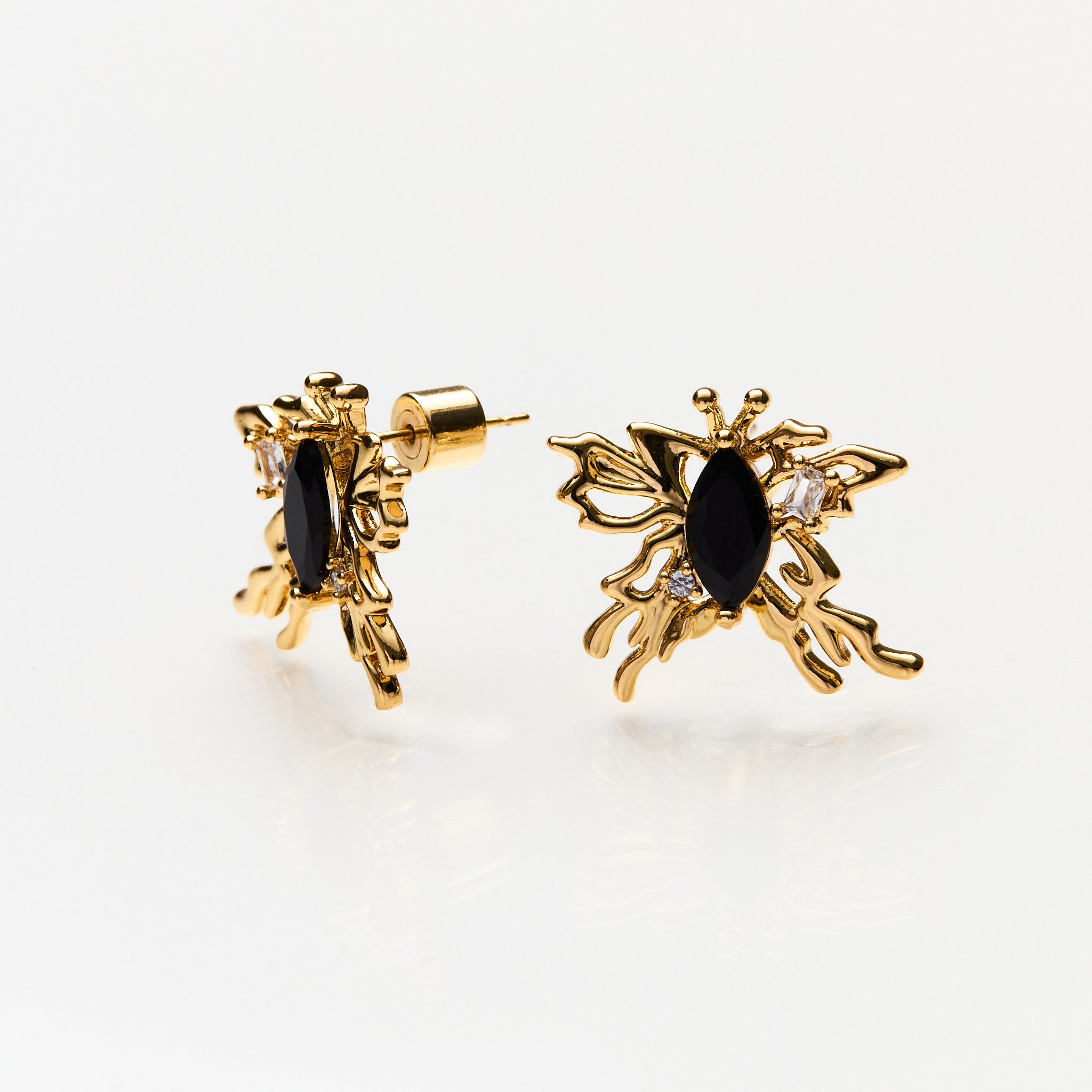 Lara & Ela | Papillon Gold Earrings - Lara & Ela