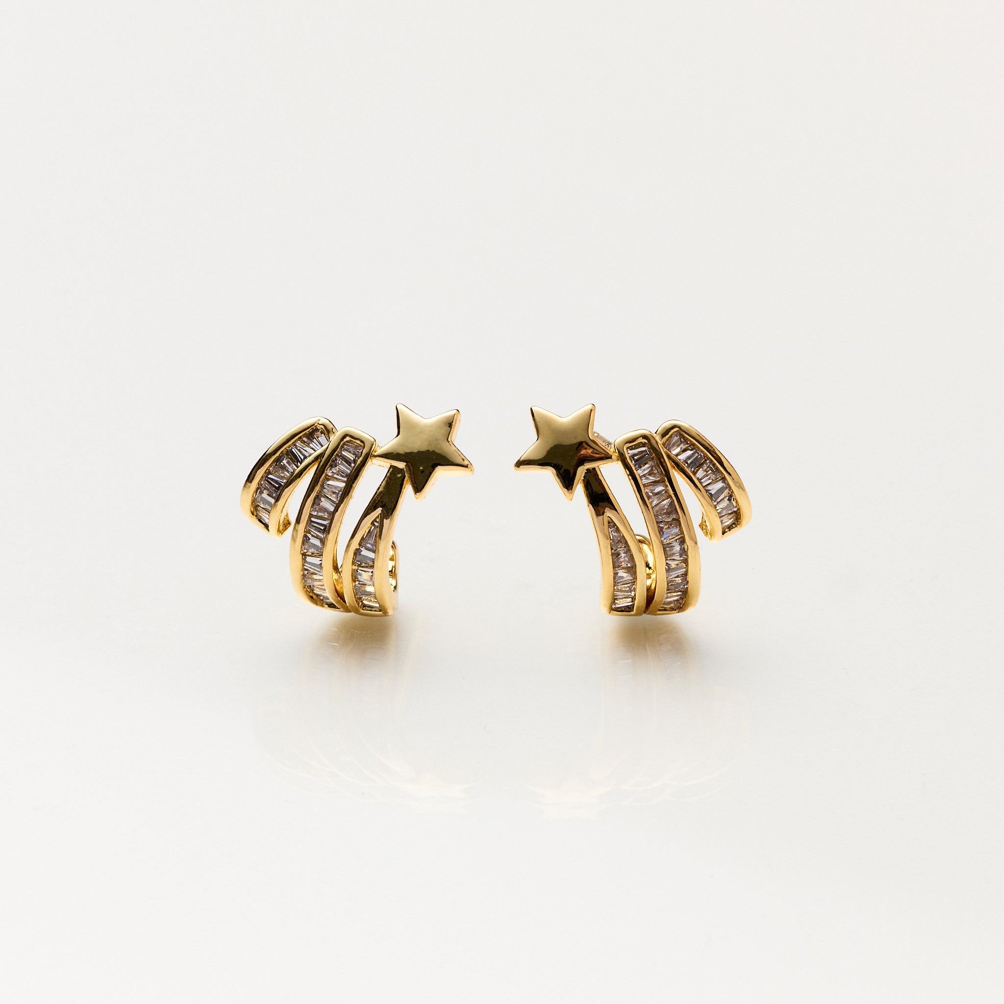 Lara & Ela | Reaching For A Star Gold Earrings - Lara & Ela