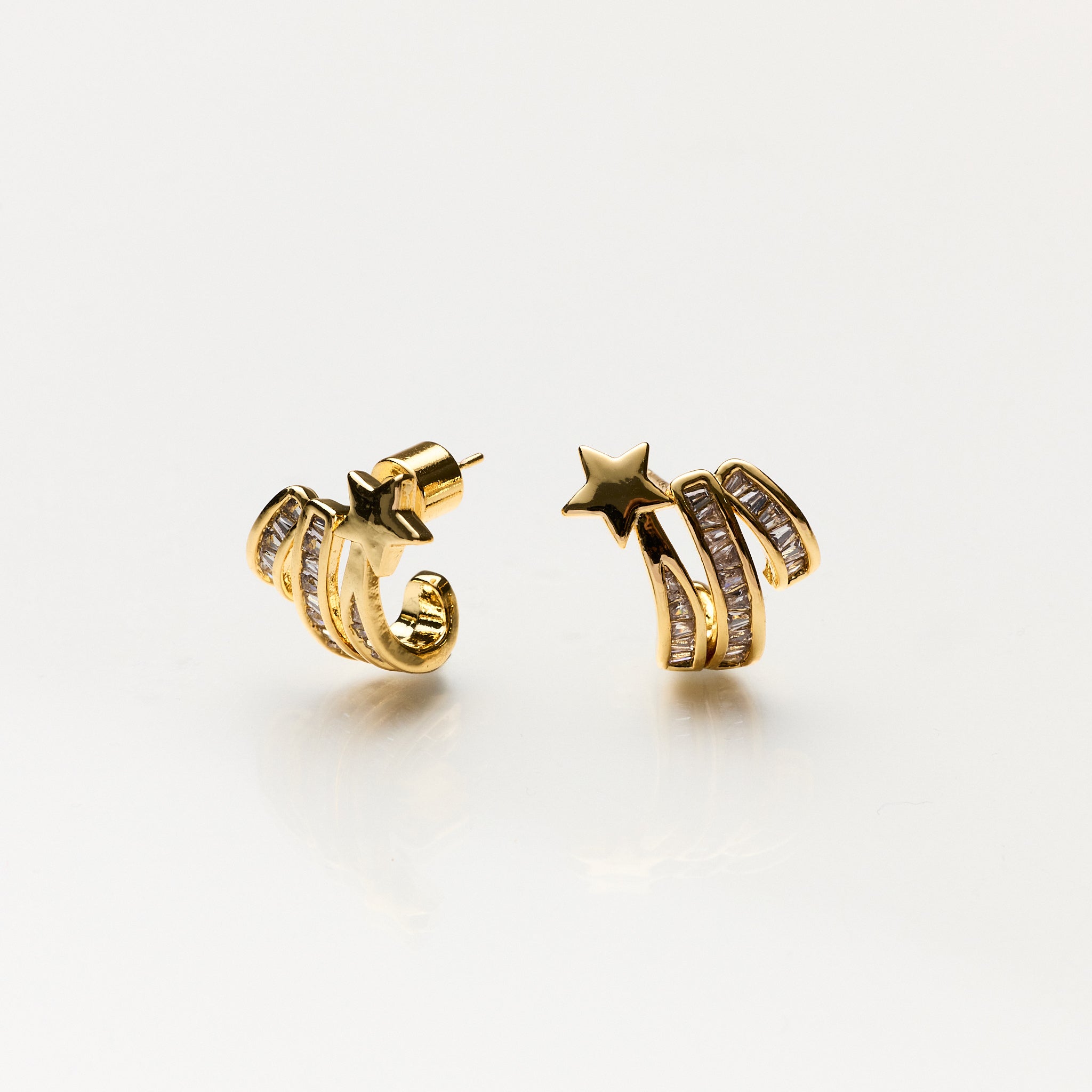 Lara & Ela | Reaching For A Star Gold Earrings - Lara & Ela