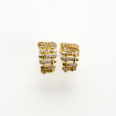 Lara & Ela | Snake And Ladder Gold Earrings