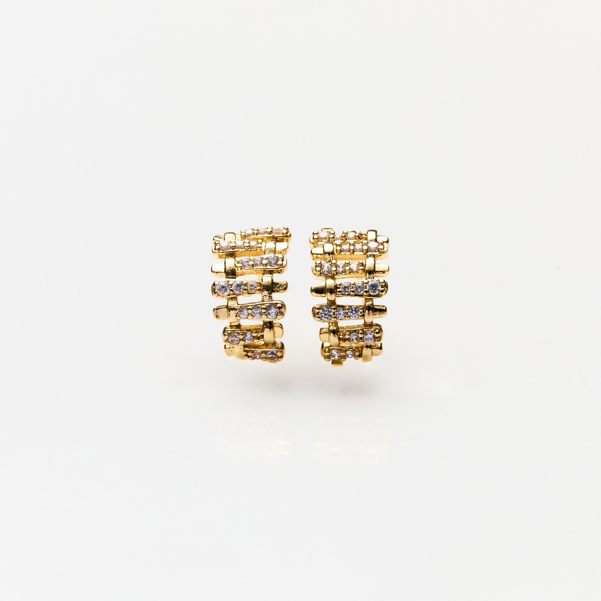 Lara & Ela | Snake And Ladder Gold Earrings - Lara & Ela