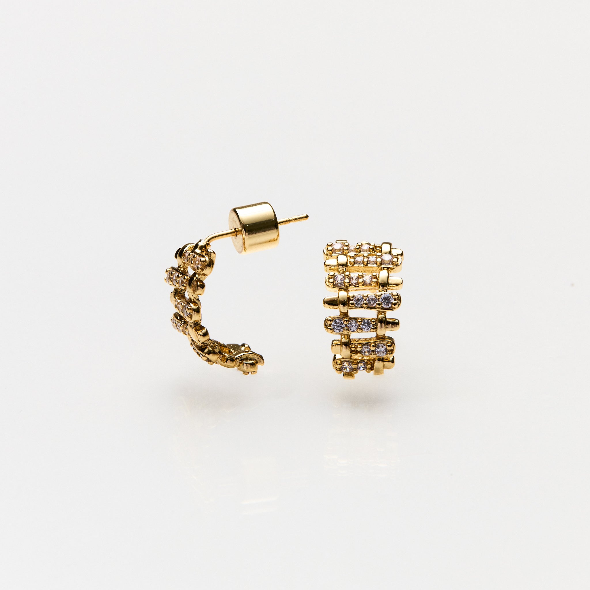 Lara & Ela | Snake And Ladder Gold Earrings - Lara & Ela