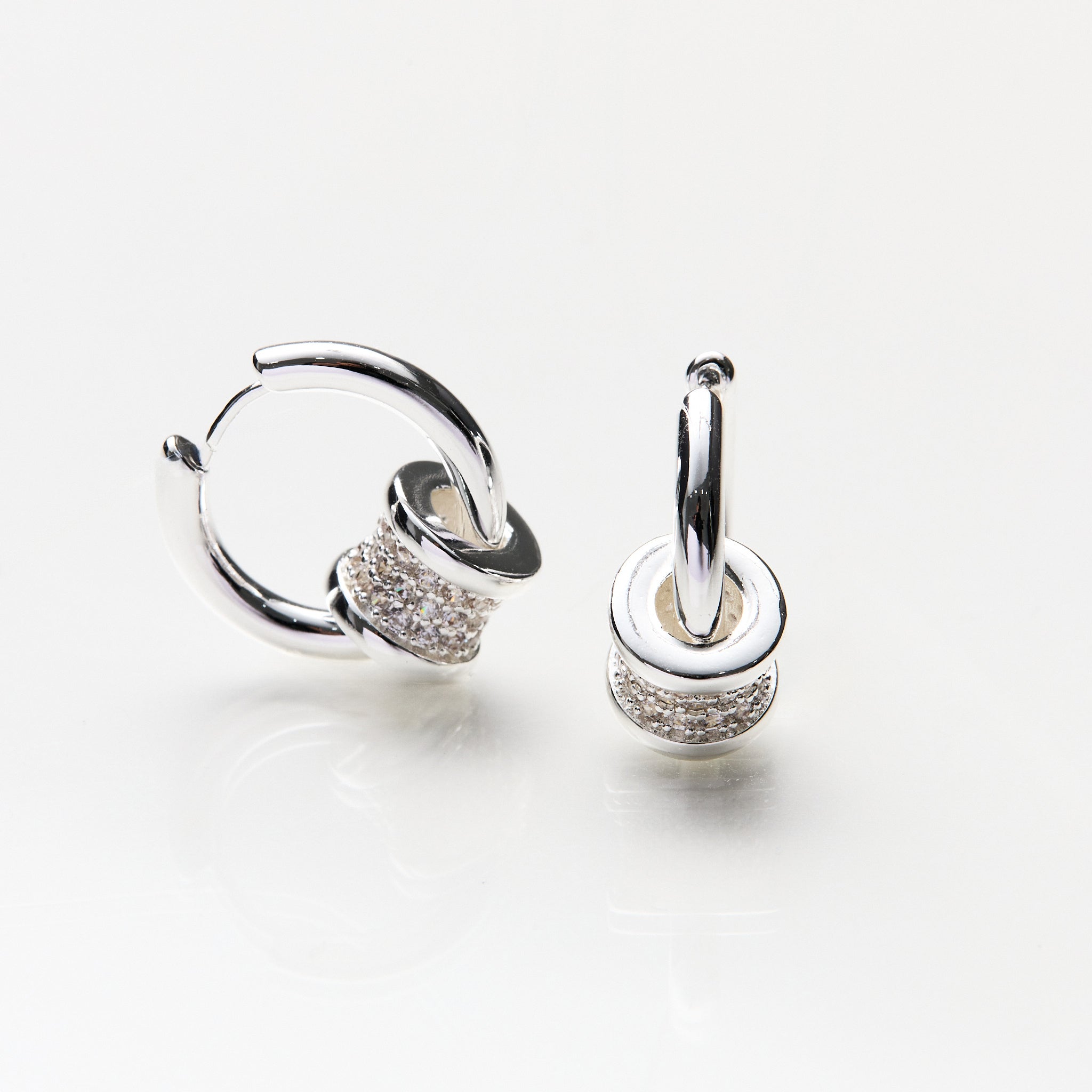 Lara & Ela I SparkleSphere Silver Earrings - Lara & Ela