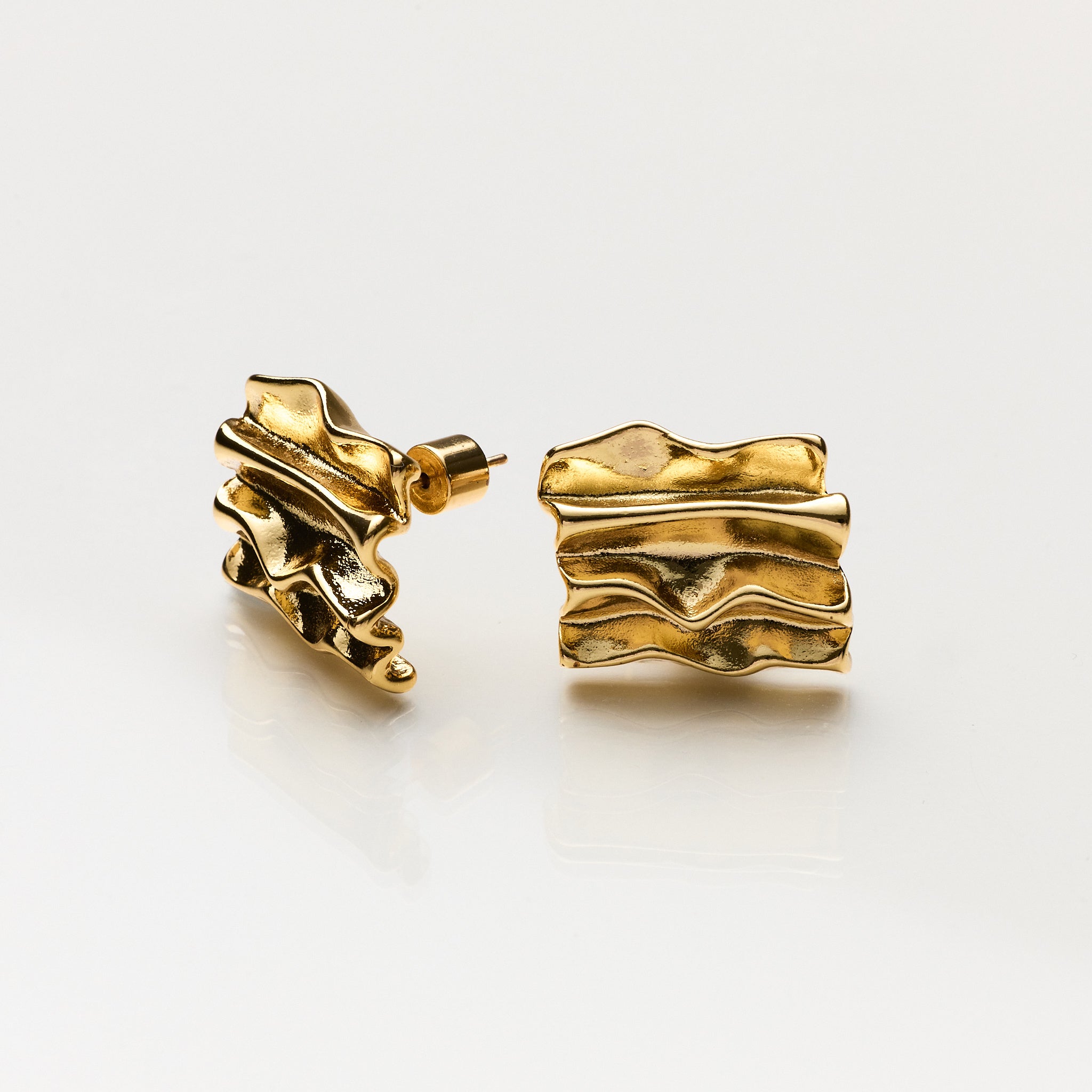 Lara & Ela | The Gilded Fold Gold Earrings - Lara & Ela