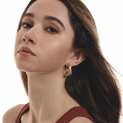 Lara & Ela | You Mean The World To Me Gold Earrings