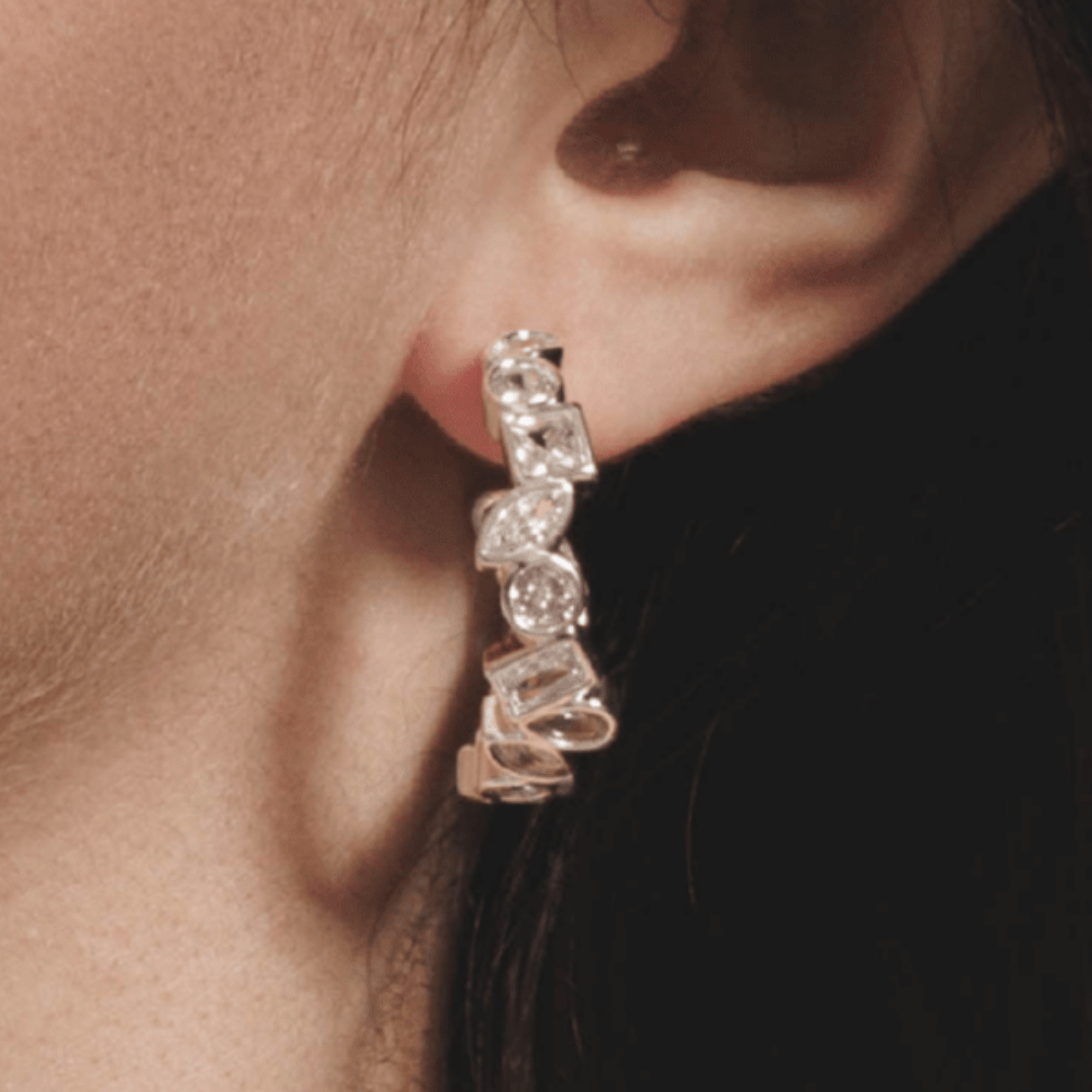 Lara & Ela | You Mean The World To Me Silver Earrings - Lara & Ela